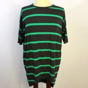 [Lularoe] Striped Irma Tunic Tee Top XXS Teal Grey